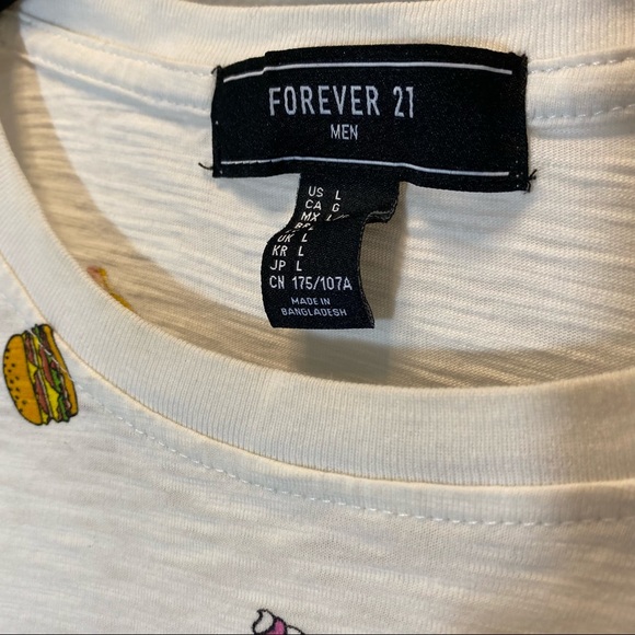 Forever 21 Men Food/Planets/Pinata Graphic White Short Sleeve Tee - Picture 4 of 5